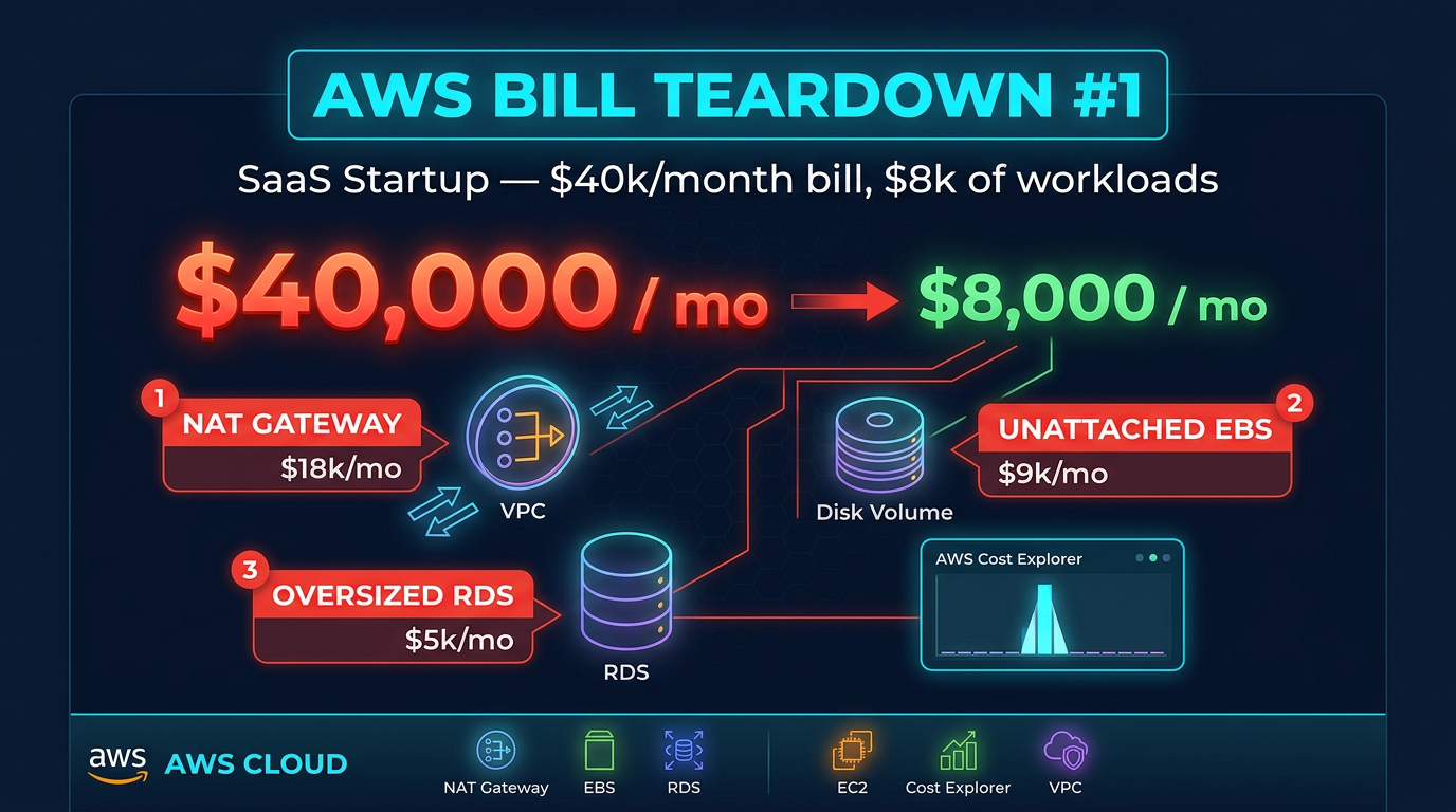 AWS Bill Teardown #1: The SaaS Startup Paying $40k/Month for $8k of Workloads
