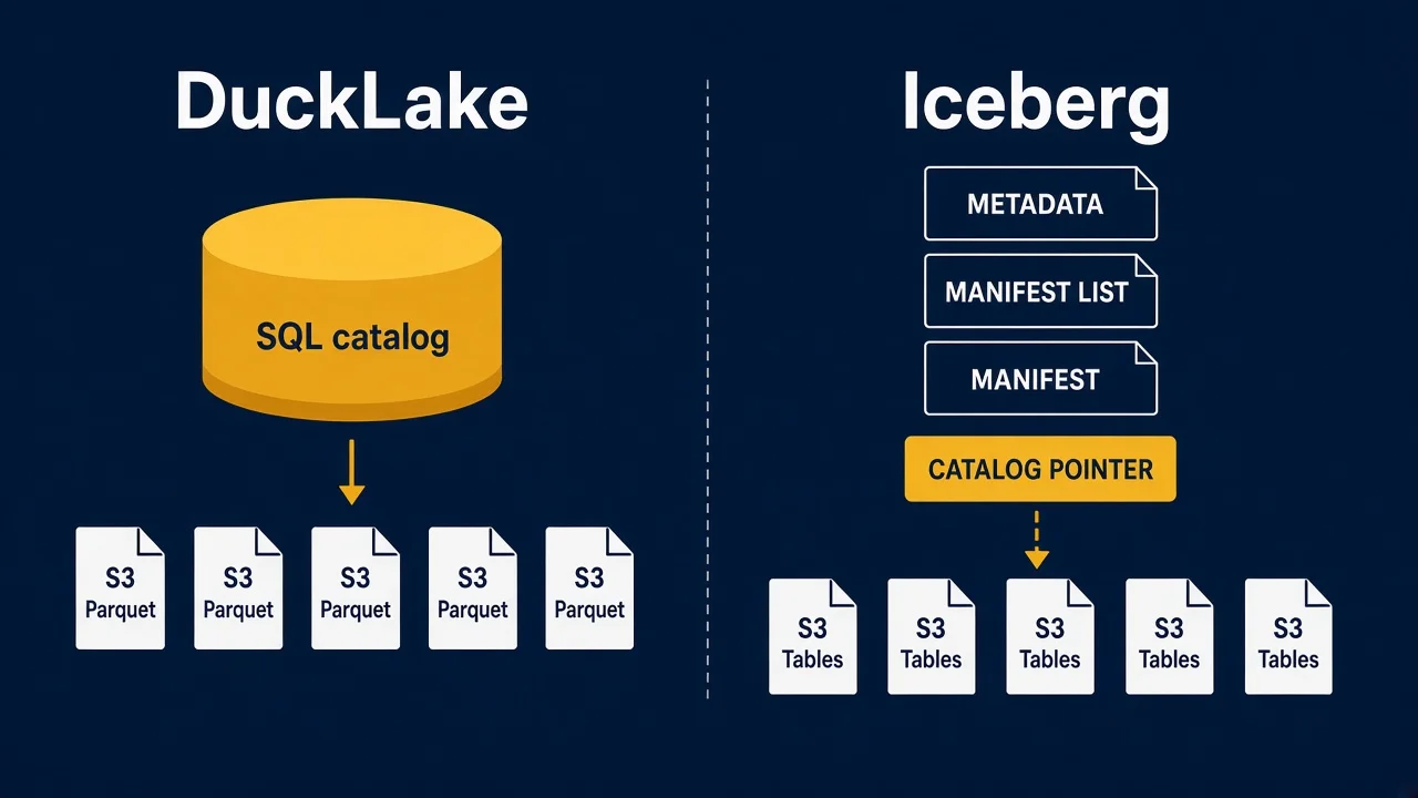 DuckLake vs Apache Iceberg on AWS (2026): SQL Catalog or S3 Tables